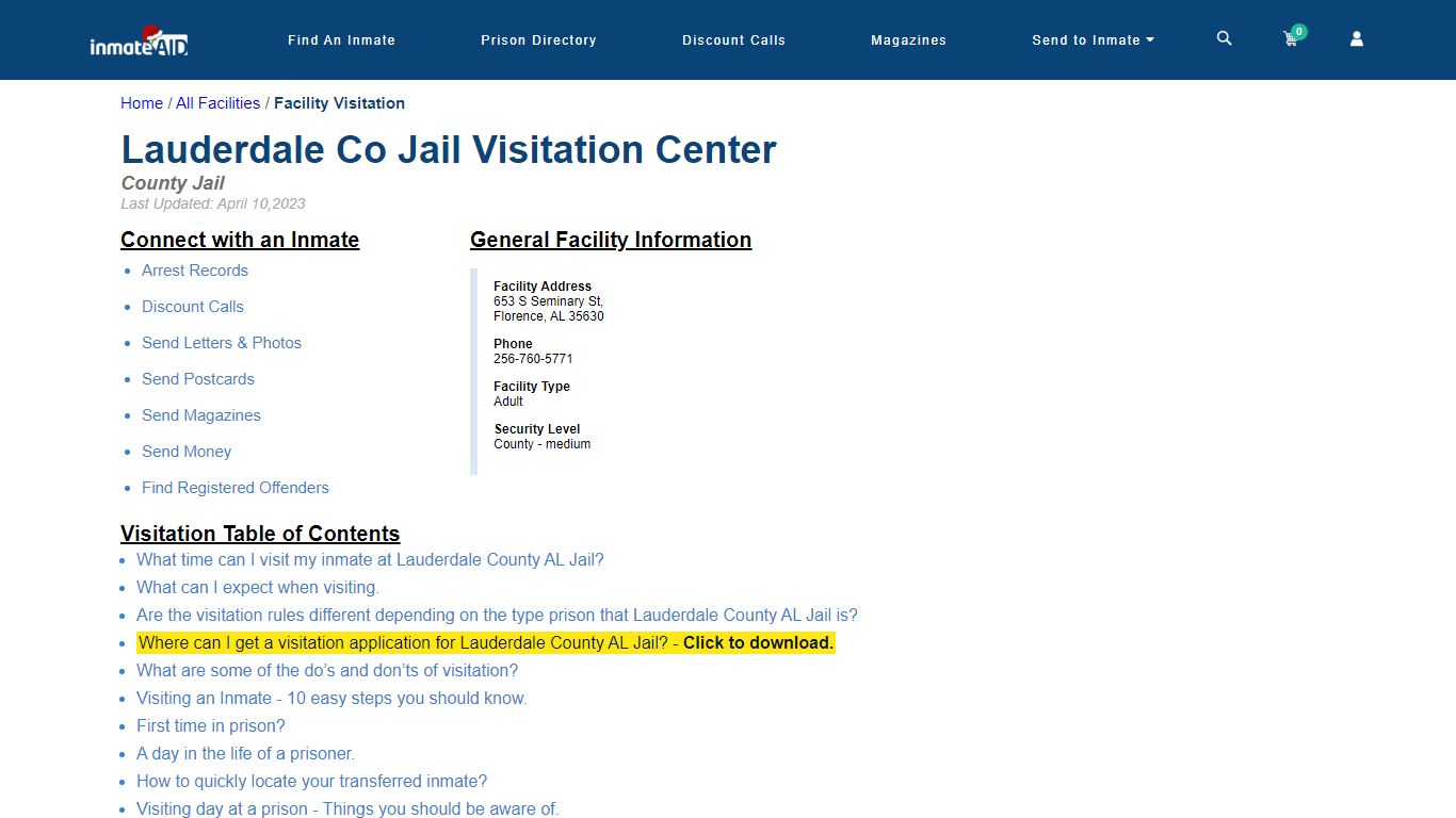 Lauderdale County AL Jail | Visitation, dress code & visiting hours